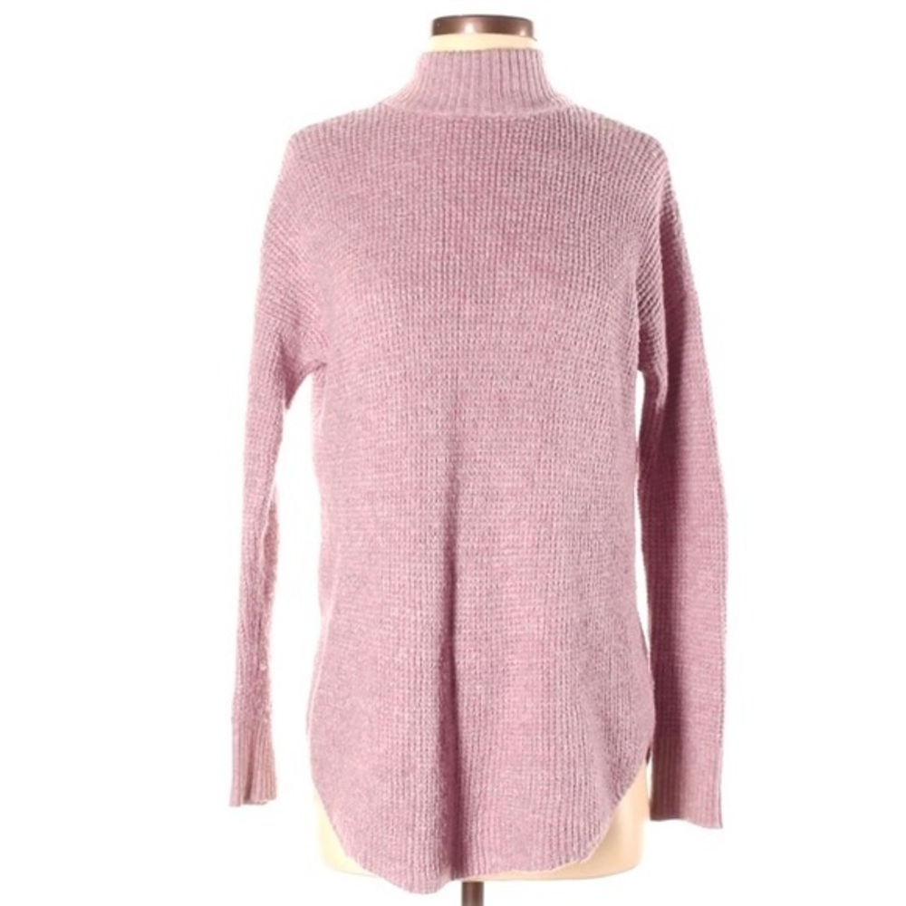 American Eagle size XS mauve mock turtle neck oversized pullover knit sweater